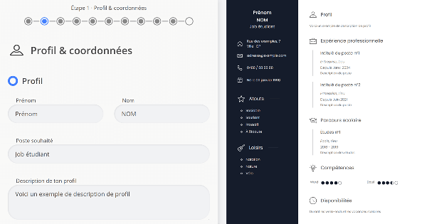 Générateur de CV d'Infor Jeunes Mons